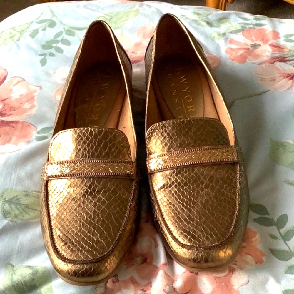 New York Transit-loafers with stones snake look Metallic  size 6.5 great co…